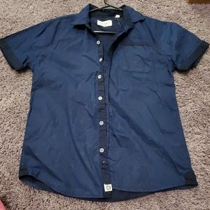 Boys navy button down